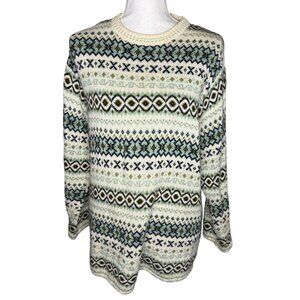 Vintage United Colors Of Benetton Crewneck Sweater Size Large Italy Fair Isle